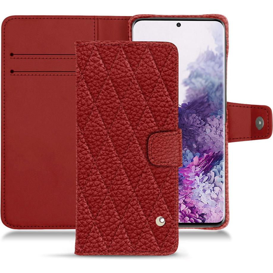 Noreve Lederschutzhülle Wallet (Samsung Galaxy S20), Smartphone Hülle, Rot