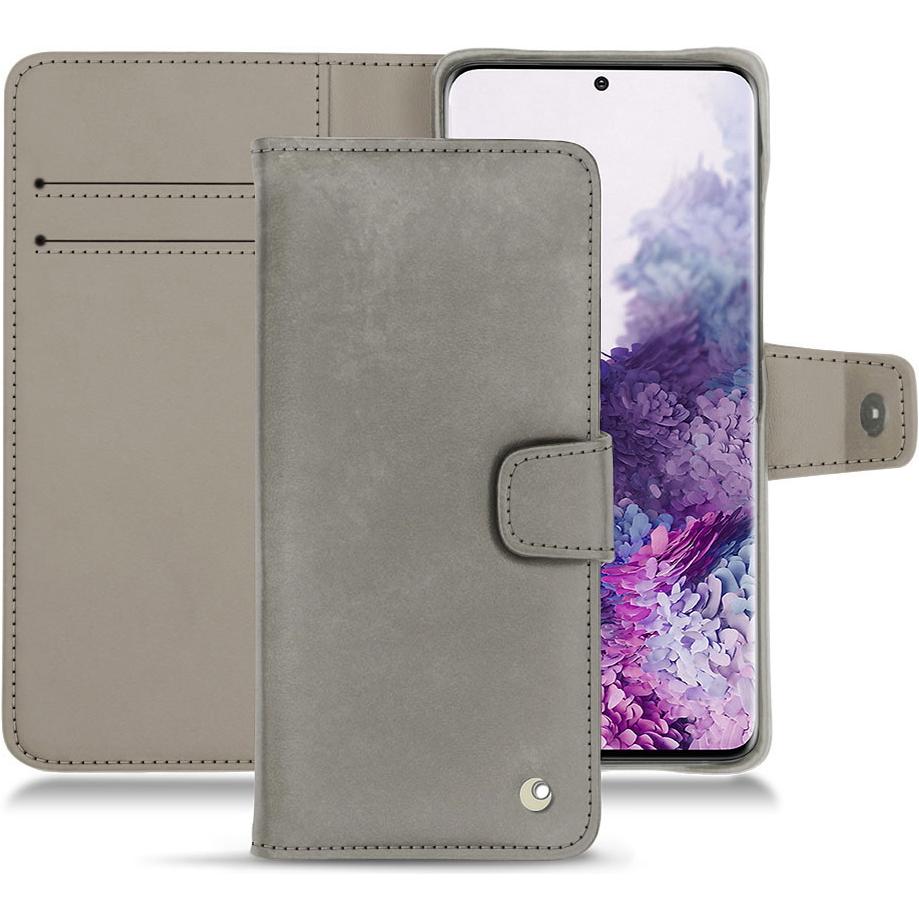 Noreve Lederschutzhülle Wallet (Samsung Galaxy S20), Smartphone Hülle, Grau