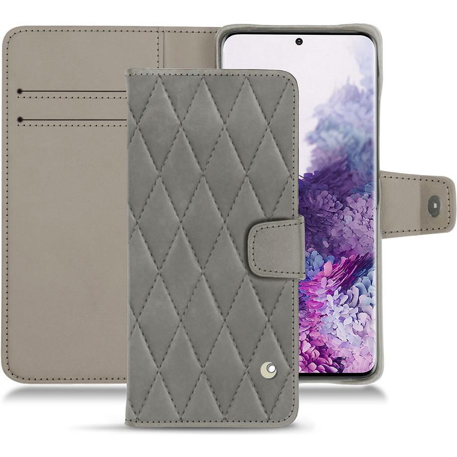 Noreve Lederschutzhülle Wallet (Samsung Galaxy S20), Smartphone Hülle, Grau