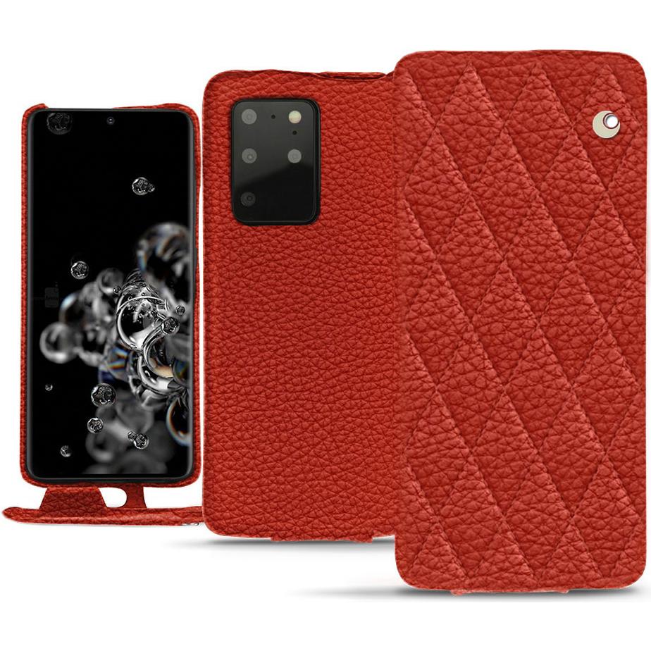 Noreve Lederschutzhülle vertikal (Samsung Galaxy S20+ 5G), Smartphone Hülle, Orange