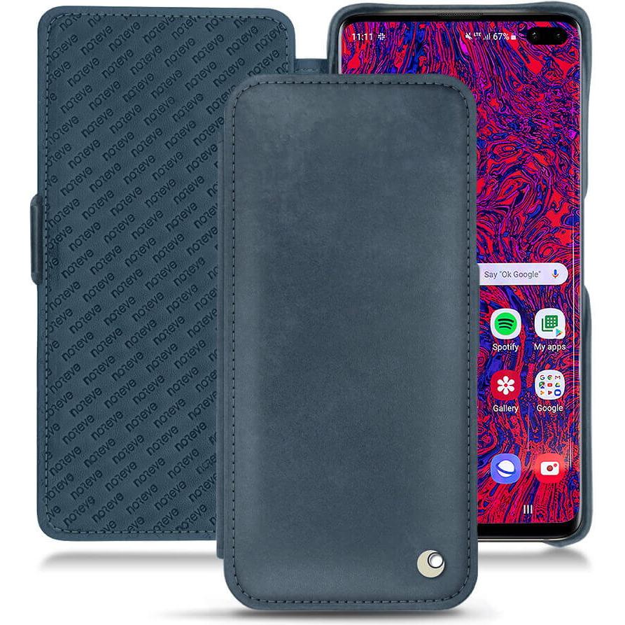 Noreve Lederschutzhülle horizontal (Samsung Galaxy S10 5G), Smartphone Hülle, Blau