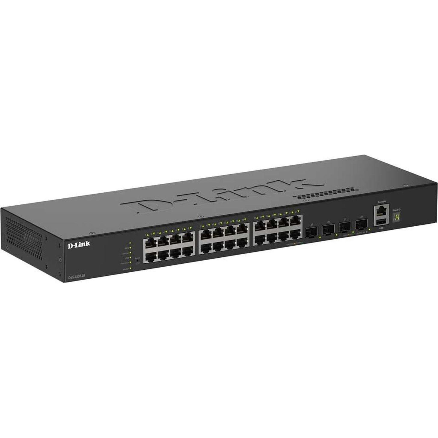 D-Link 24 Ports GE + 4 Ports 10G SFP+ Smart Managed Switch (28 Ports) (DGS-1530-28/E)