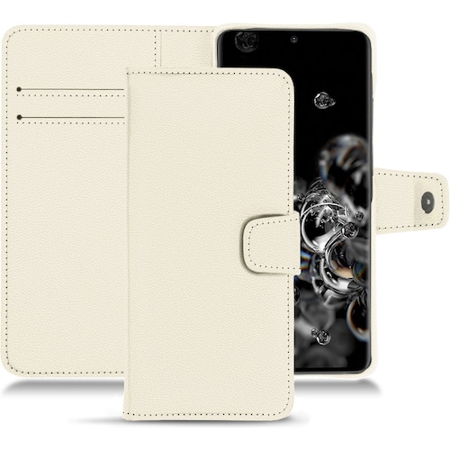 Noreve Lederschutzhülle Wallet (Samsung Galaxy S20+ 5G), Smartphone Hülle, Weiss