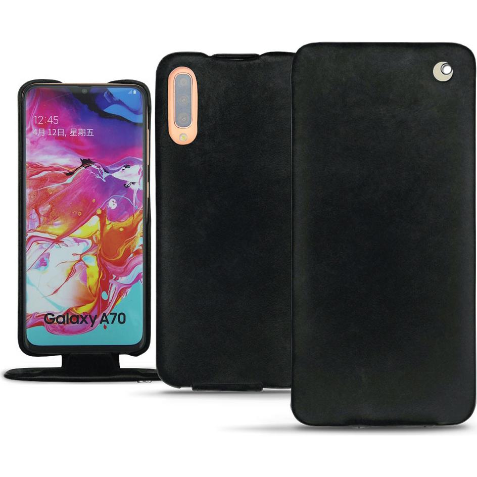 Noreve Lederschutzhülle vertikal (Samsung Galaxy A70), Smartphone Hülle, Schwarz