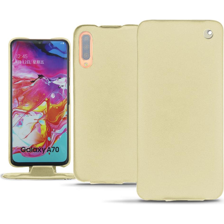Noreve Lederschutzhülle vertikal (Samsung Galaxy A70), Smartphone Hülle, Beige