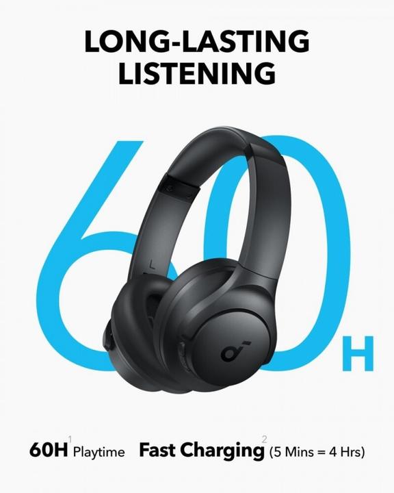 Actual product image Anker Soundcore Q11i headphones dark grey