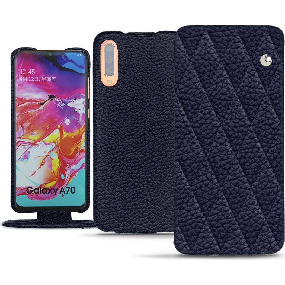 Noreve Lederschutzhülle vertikal (Samsung Galaxy A70), Smartphone Hülle, Violett