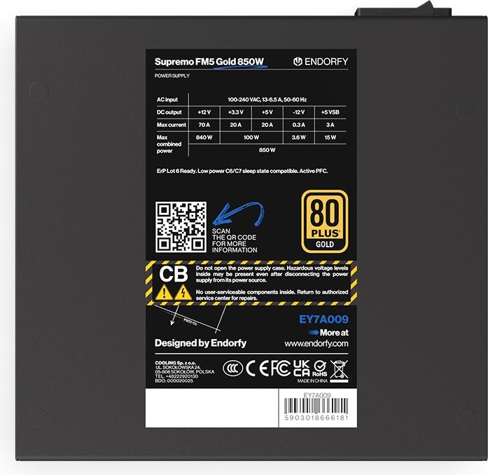 Produktbild Endorfy Supremo FM5 Gold 850W ATX EY7A008 (850 W)