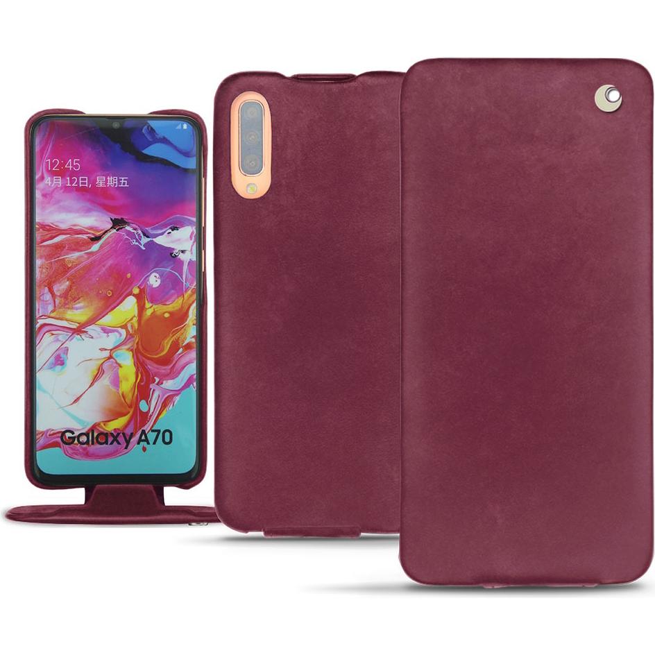 Noreve Lederschutzhülle vertikal (Samsung Galaxy A70), Smartphone Hülle, Violett