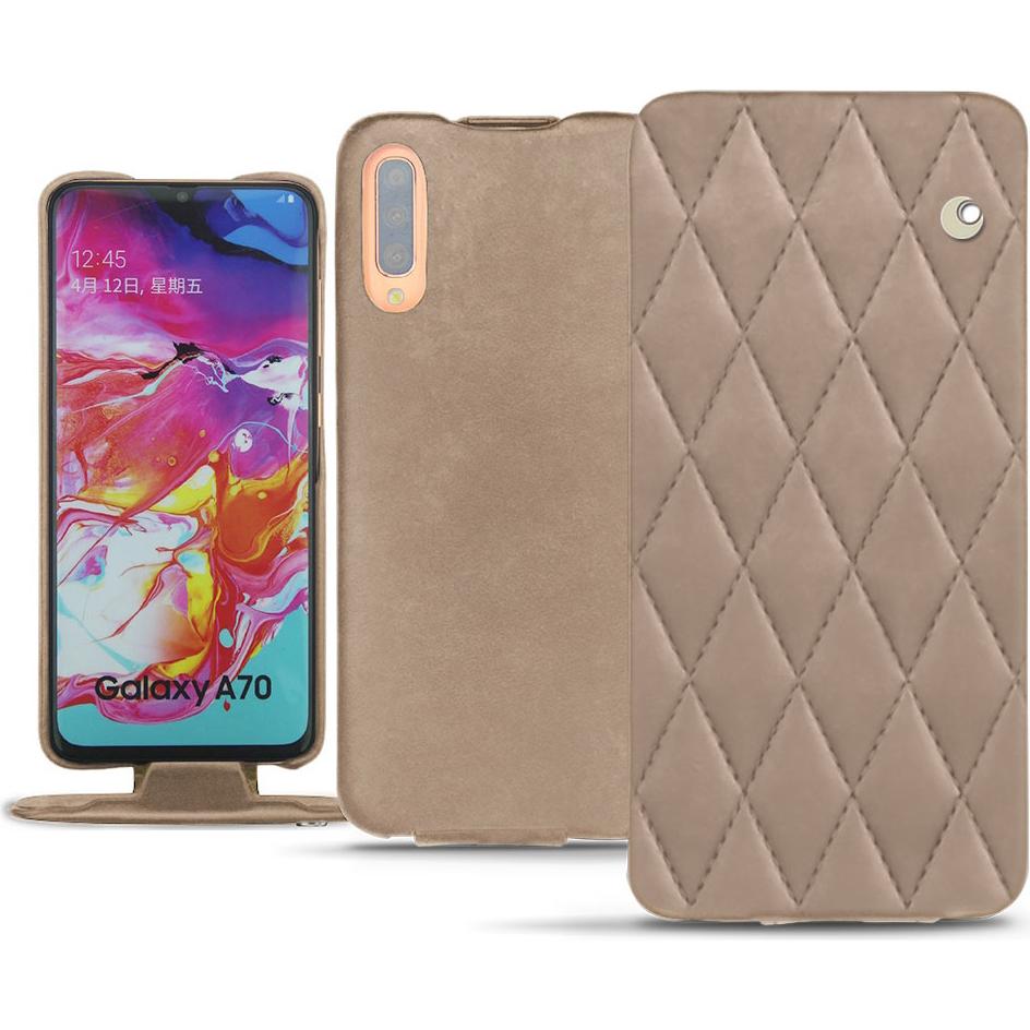 Noreve Lederschutzhülle vertikal (Samsung Galaxy A70), Smartphone Hülle, Beige