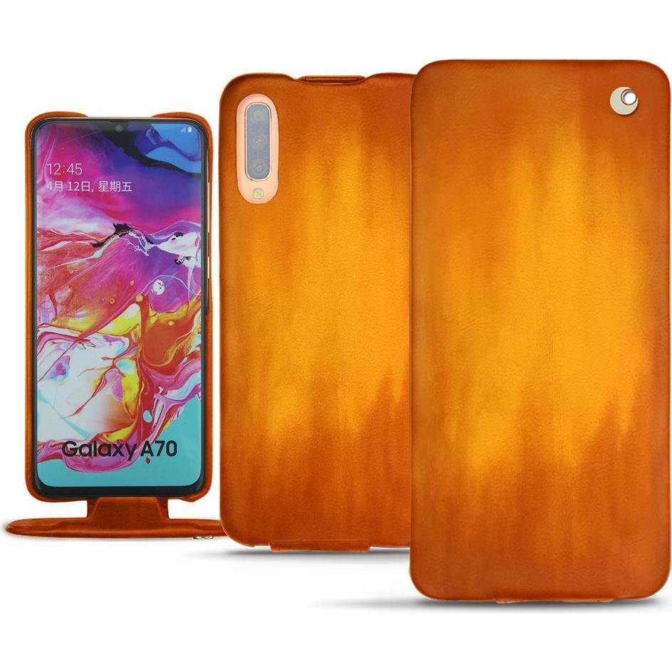Thumbnail - Noreve Lederschutzhülle vertikal (Samsung Galaxy A70), Smartphone Hülle, Orange