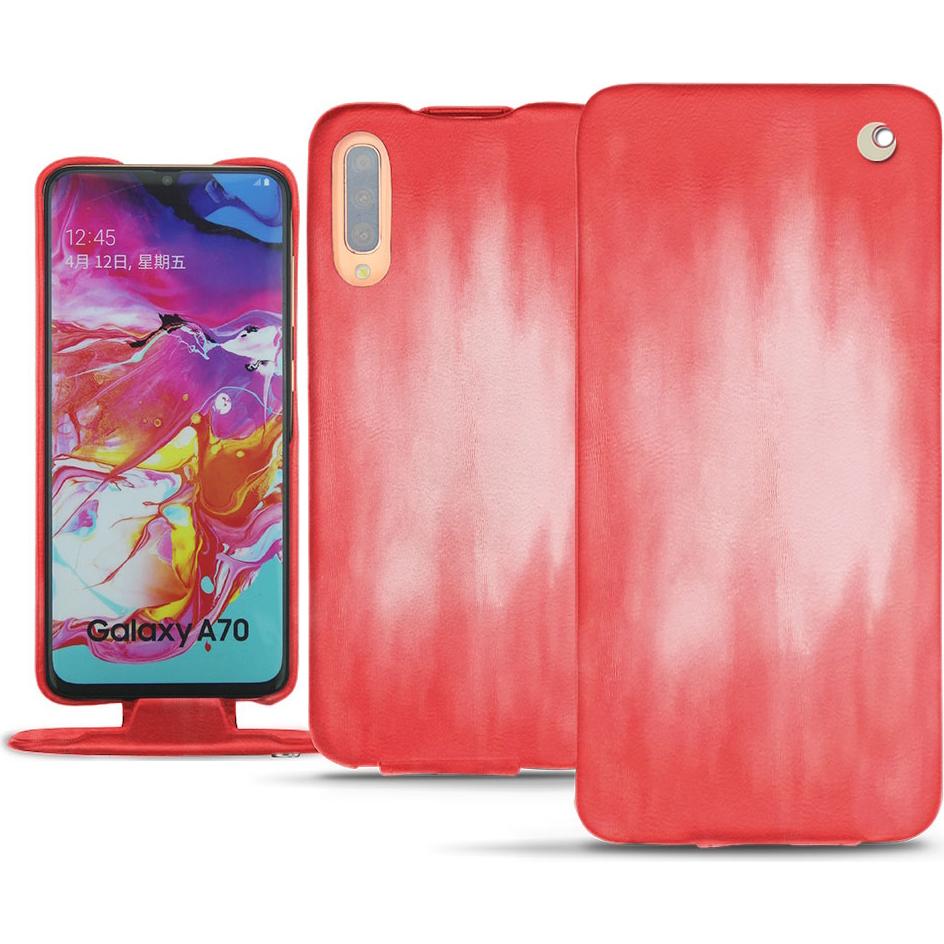 Thumbnail - Noreve Lederschutzhülle vertikal (Samsung Galaxy A70), Smartphone Hülle, Rosa