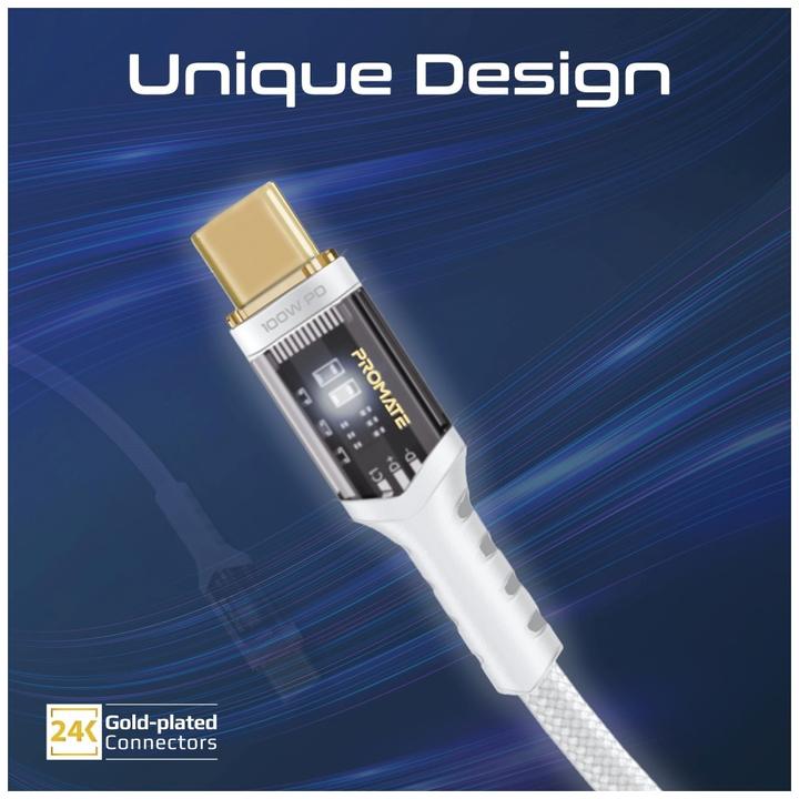 Image du produit ProMate LucidLine-CC120 blanc Câble USB-C (1.20 m, USB 2.0, 100 W)