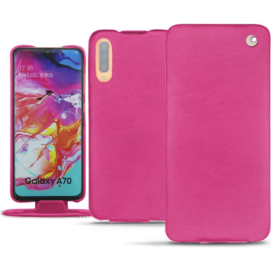 Noreve Lederschutzhülle vertikal (Samsung Galaxy A70), Smartphone Hülle, Rosa
