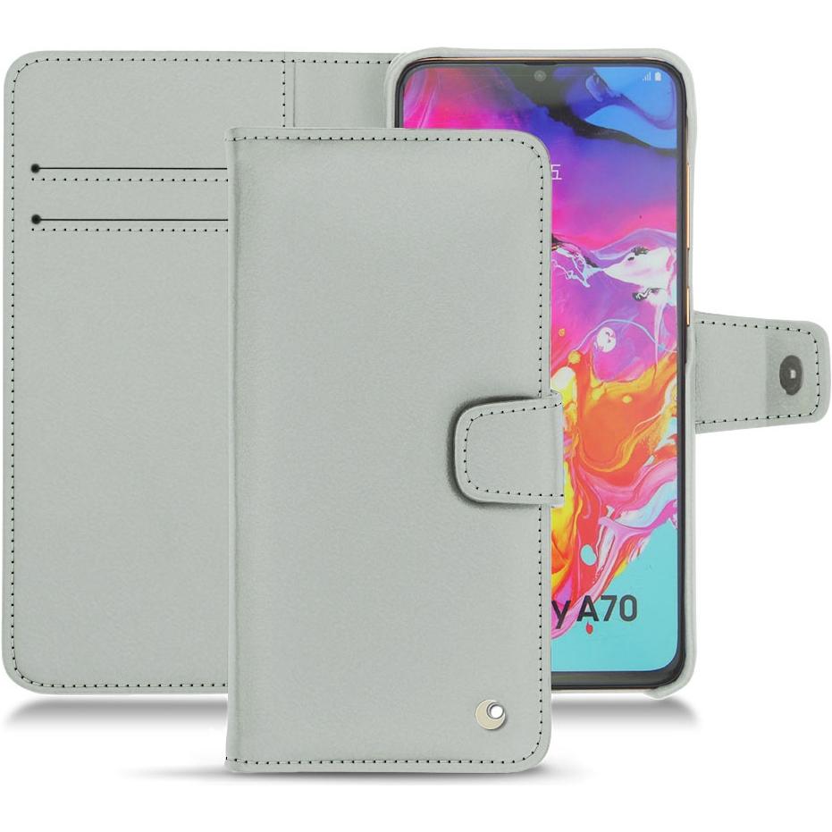 Thumbnail - Noreve Lederschutzhülle Wallet (Samsung Galaxy A70), Smartphone Hülle, Grau