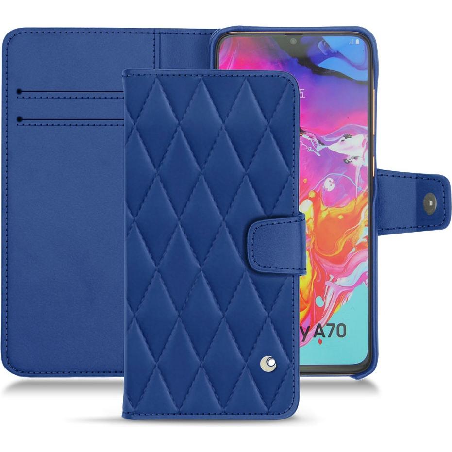 Noreve Lederschutzhülle Wallet (Samsung Galaxy A70), Smartphone Hülle, Blau