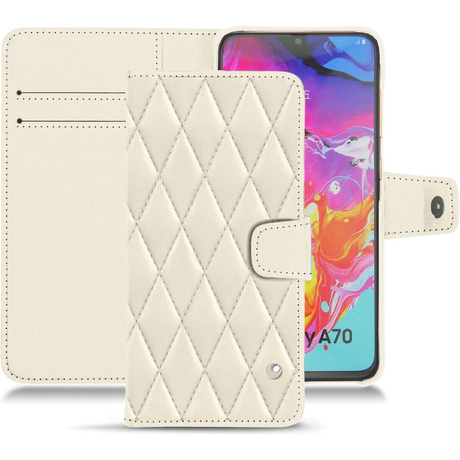 Noreve Lederschutzhülle Wallet (Samsung Galaxy A70), Smartphone Hülle, Weiss