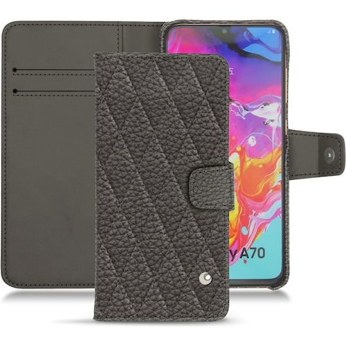 Noreve Lederschutzhülle Wallet (Samsung Galaxy A70), Smartphone Hülle, Grau