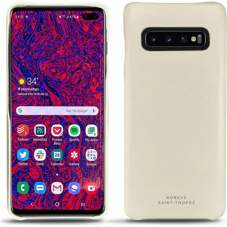 Noreve Lederschutzhülle (Samsung Galaxy S10 5G), Smartphone Hülle, Weiss