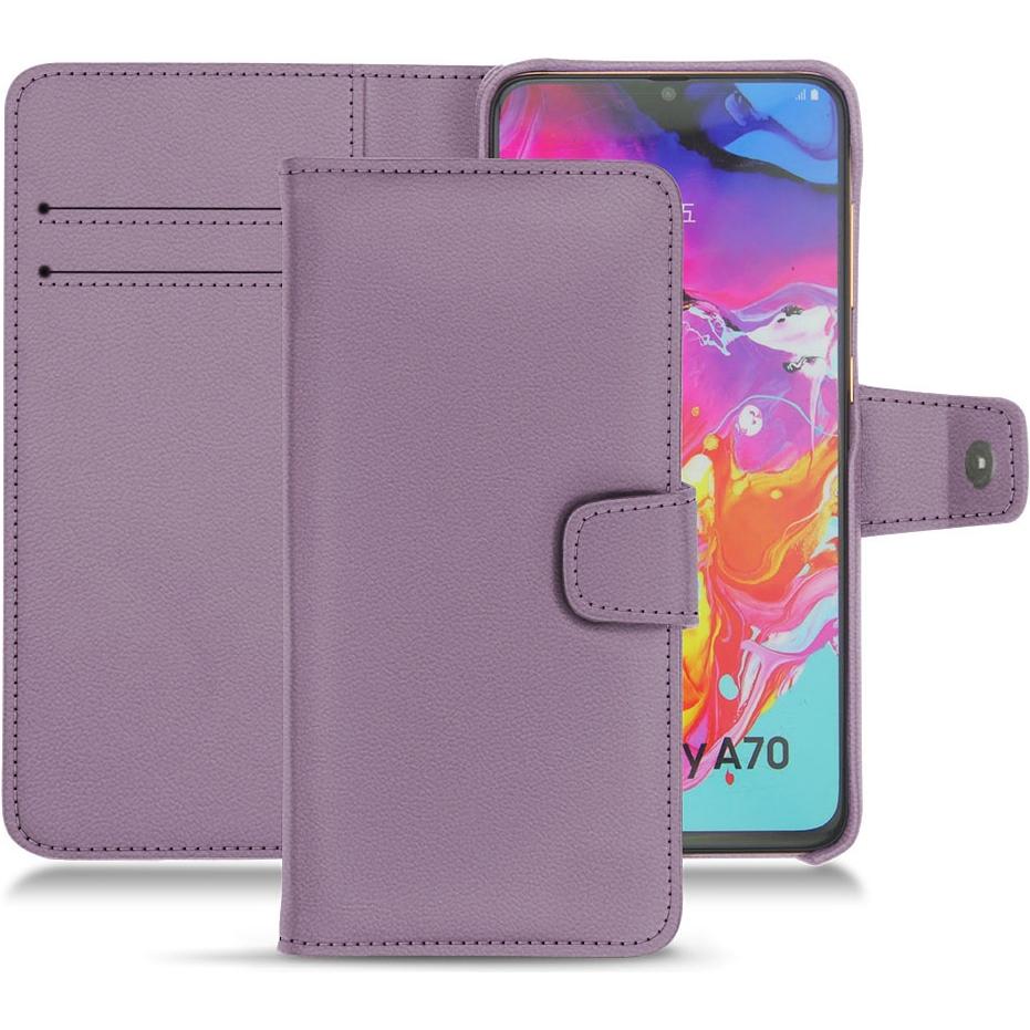 Noreve Lederschutzhülle Wallet (Samsung Galaxy A70), Smartphone Hülle, Violett