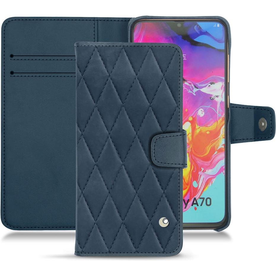 Noreve Lederschutzhülle Wallet (Samsung Galaxy A70), Smartphone Hülle, Blau