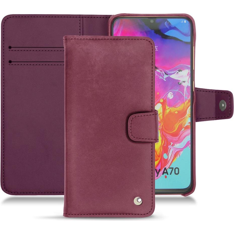 Noreve Lederschutzhülle Wallet (Samsung Galaxy A70), Smartphone Hülle, Violett