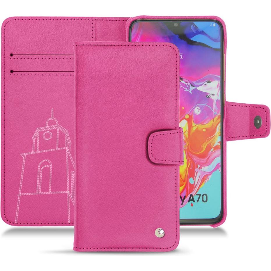 Noreve Lederschutzhülle Wallet (Samsung Galaxy A70), Smartphone Hülle, Rosa