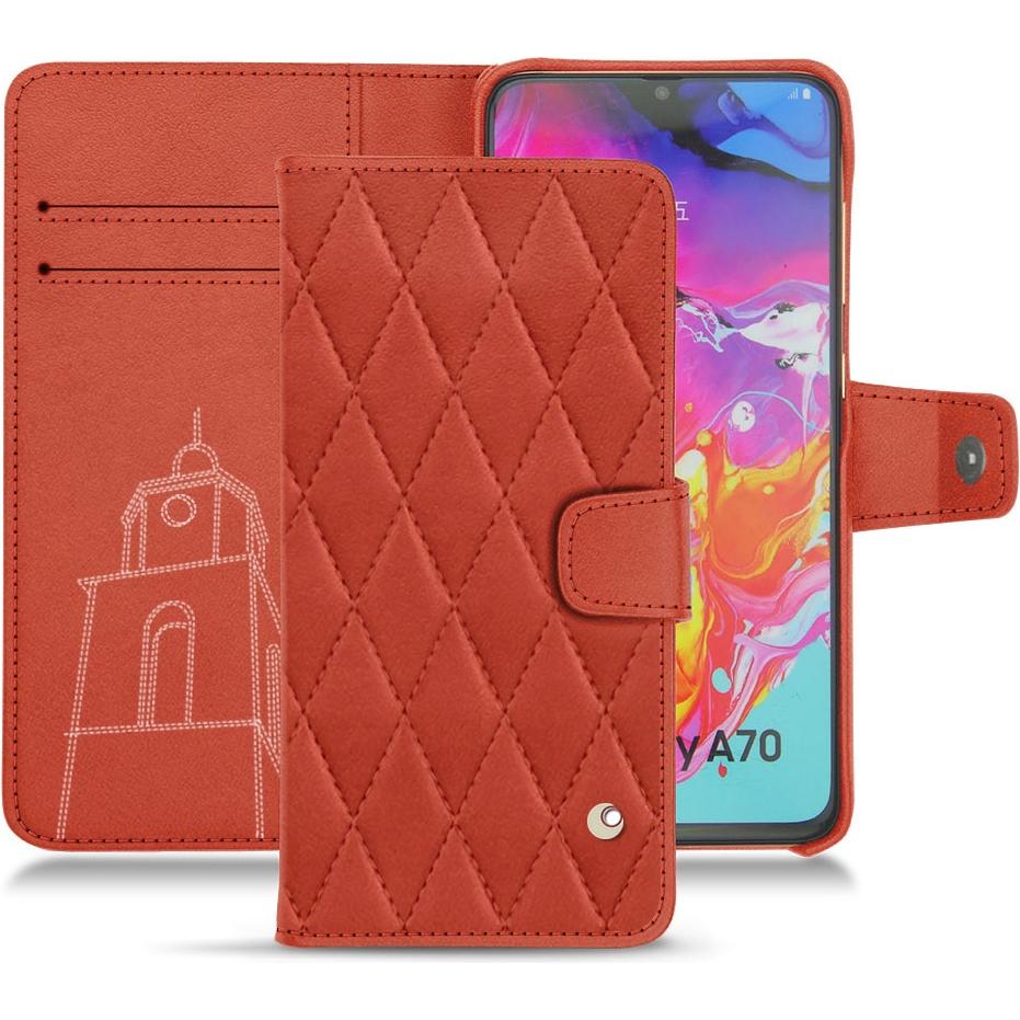 Thumbnail - Noreve Lederschutzhülle Wallet (Samsung Galaxy A70), Smartphone Hülle, Orange
