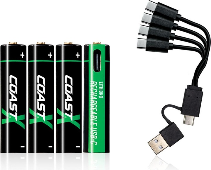 Coast Zithion-X AAA USB-C (4 pz., AAA, 750 mAh)