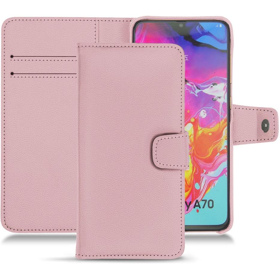 Noreve Lederschutzhülle Wallet (Samsung Galaxy A70), Smartphone Hülle, Rosa