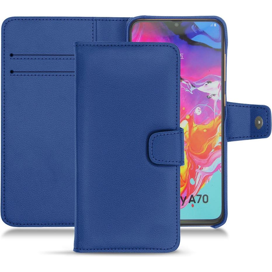 Noreve Lederschutzhülle Wallet (Samsung Galaxy A70), Smartphone Hülle, Blau