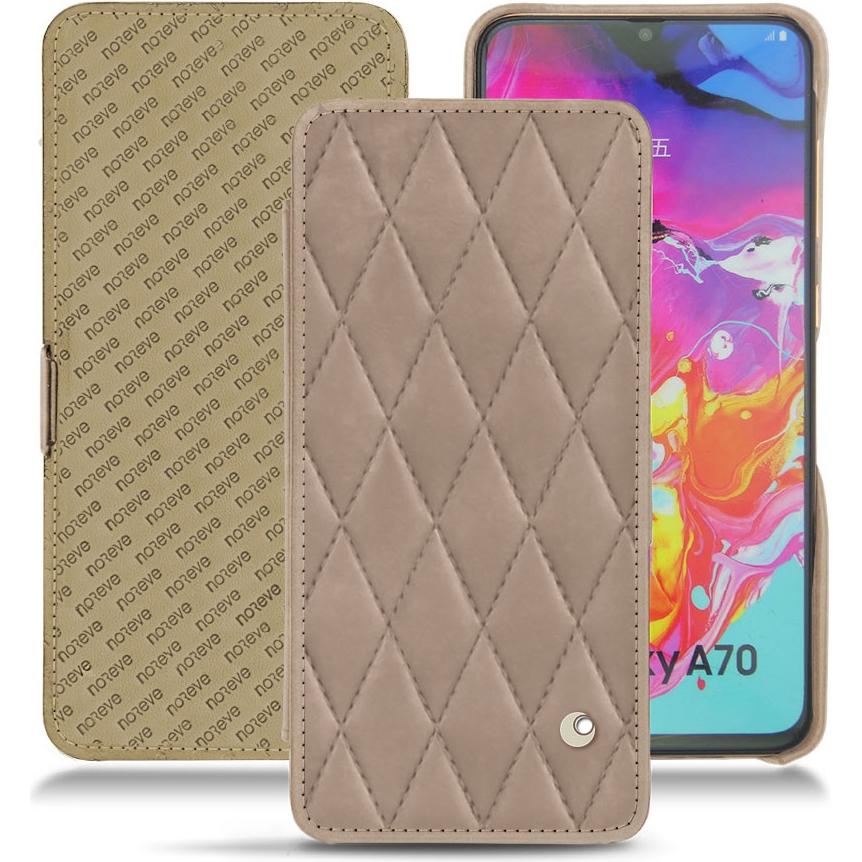 Noreve Lederschutzhülle horizontal (Samsung Galaxy A70), Smartphone Hülle, Beige