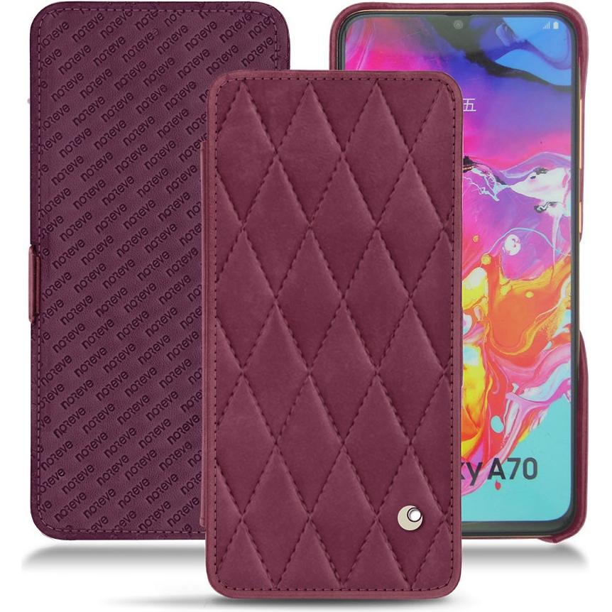 Noreve Lederschutzhülle horizontal (Samsung Galaxy A70), Smartphone Hülle, Violett