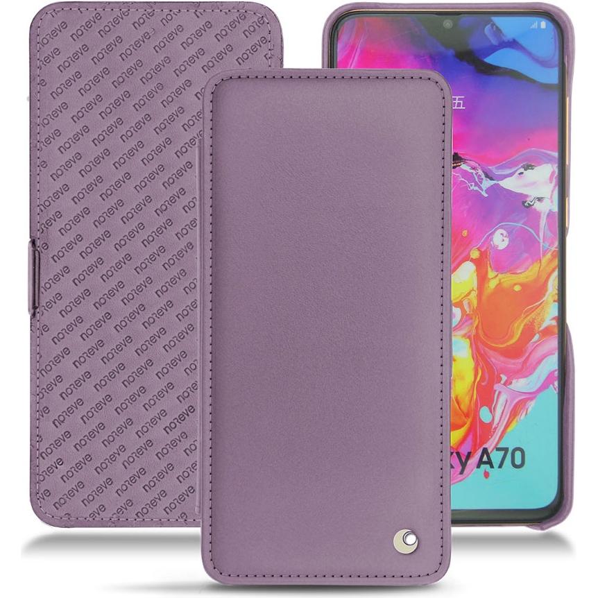 Noreve Lederschutzhülle horizontal (Samsung Galaxy A70), Smartphone Hülle, Violett