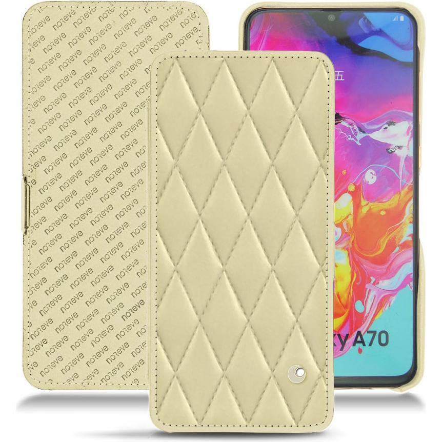 Thumbnail - Noreve Lederschutzhülle horizontal (Samsung Galaxy A70), Smartphone Hülle, Beige