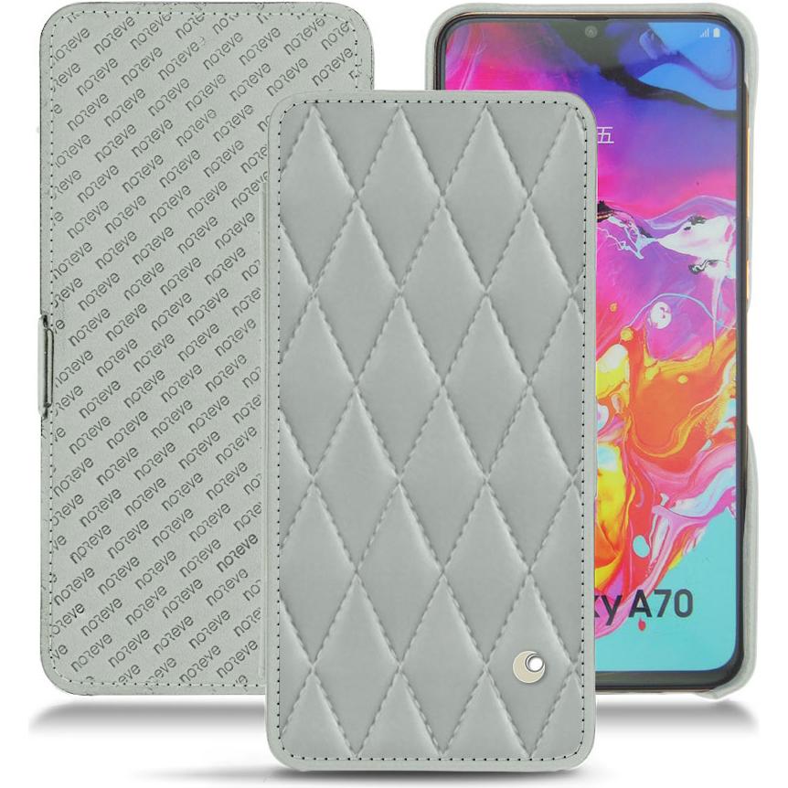 Noreve Lederschutzhülle horizontal (Samsung Galaxy A70), Smartphone Hülle, Grau
