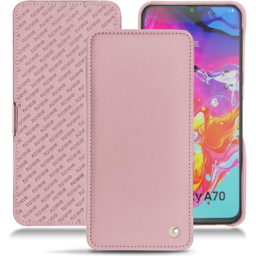 Noreve Lederschutzhülle horizontal (Samsung Galaxy A70), Smartphone Hülle, Rosa