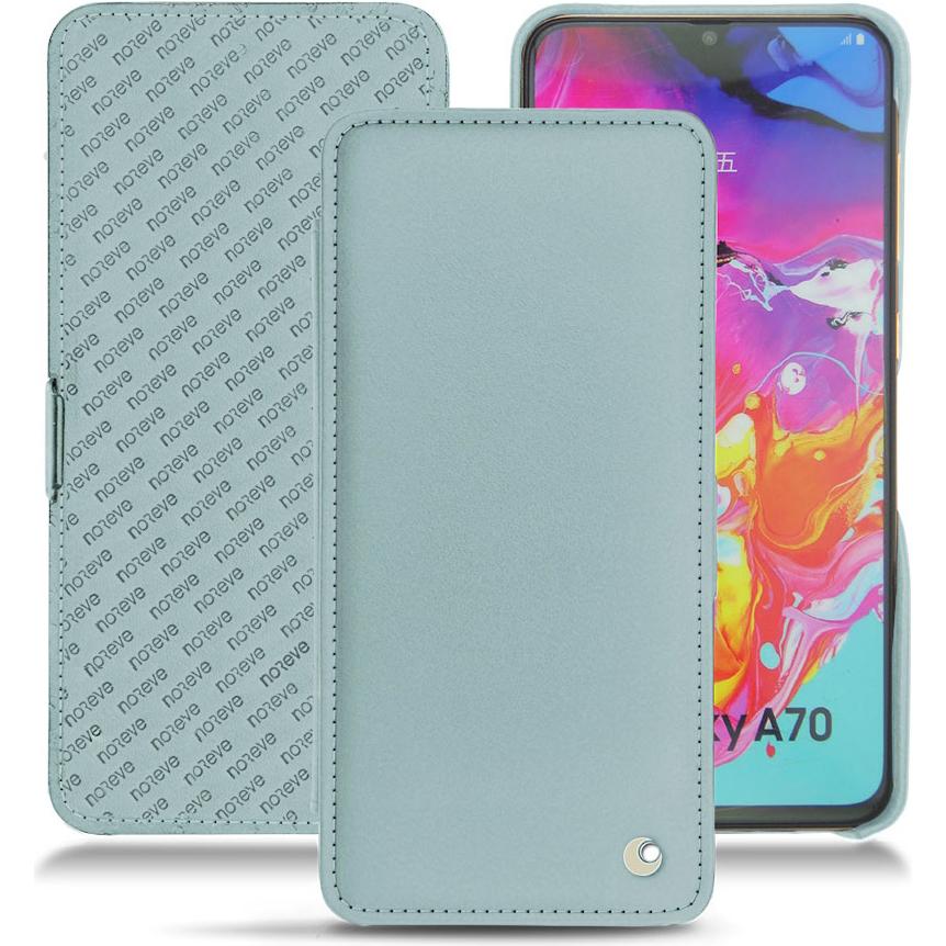 Thumbnail - Noreve Lederschutzhülle horizontal (Samsung Galaxy A70), Smartphone Hülle, Blau