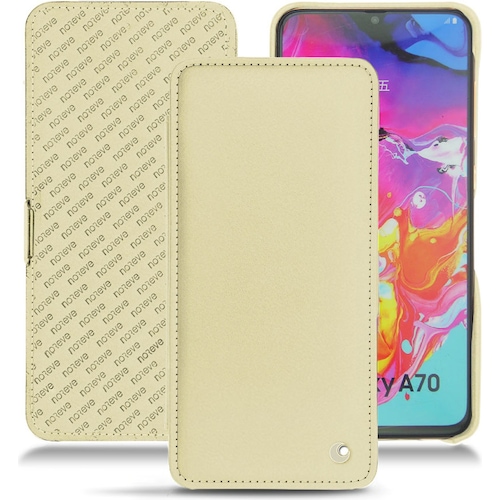 Noreve Lederschutzhülle horizontal (Samsung Galaxy A70), Smartphone Hülle, Beige