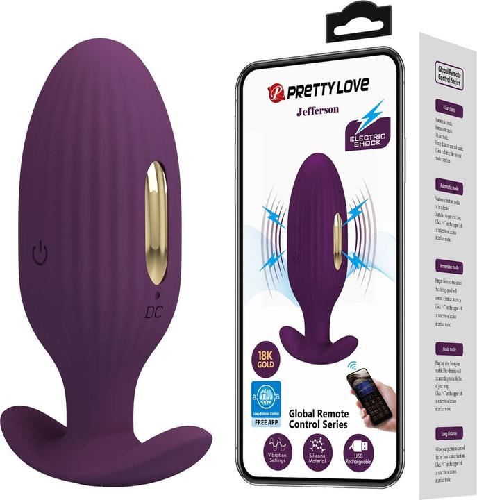 Actual product image Pretty Love Jefferson App-Controlled Anal Plug Purple