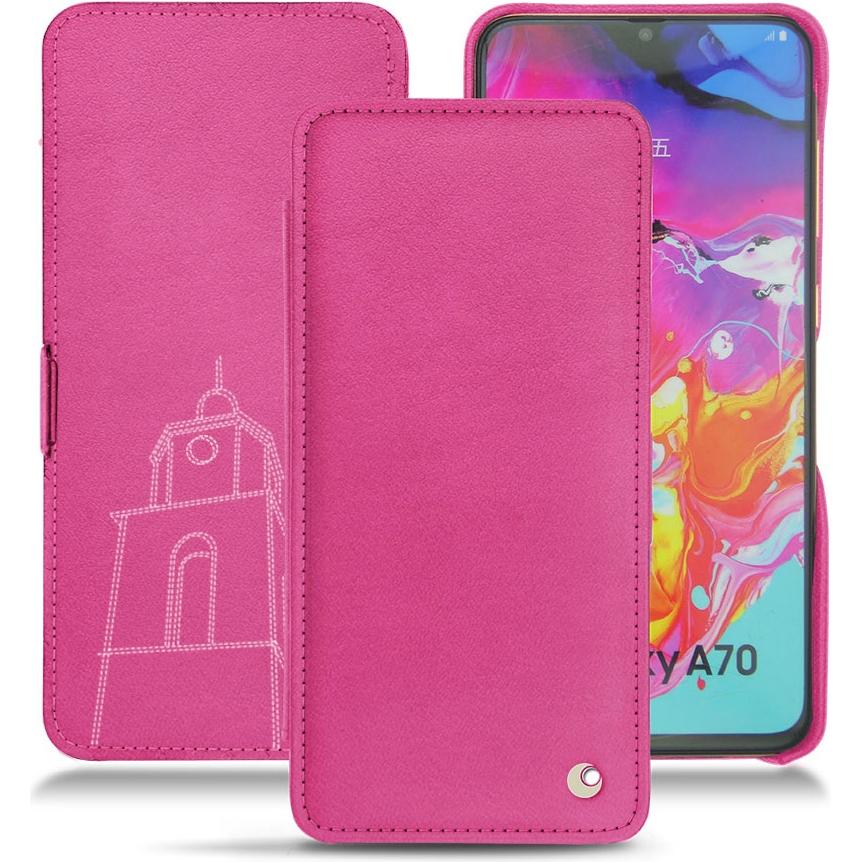 Noreve Lederschutzhülle horizontal (Samsung Galaxy A70), Smartphone Hülle, Rosa