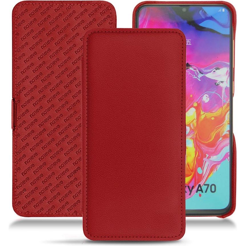Noreve Lederschutzhülle horizontal (Samsung Galaxy A70), Smartphone Hülle, Rot