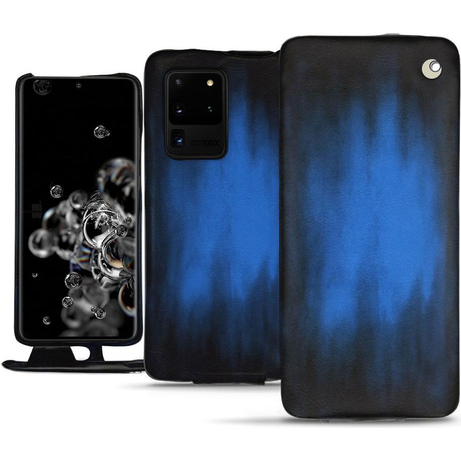 Noreve Lederschutzhülle vertikal (Samsung Galaxy S20 Ultra 5G), Smartphone Hülle, Blau