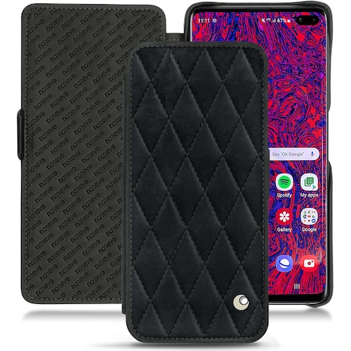 Noreve Lederschutzhülle horizontal (Samsung Galaxy S10 5G), Smartphone Hülle, Schwarz