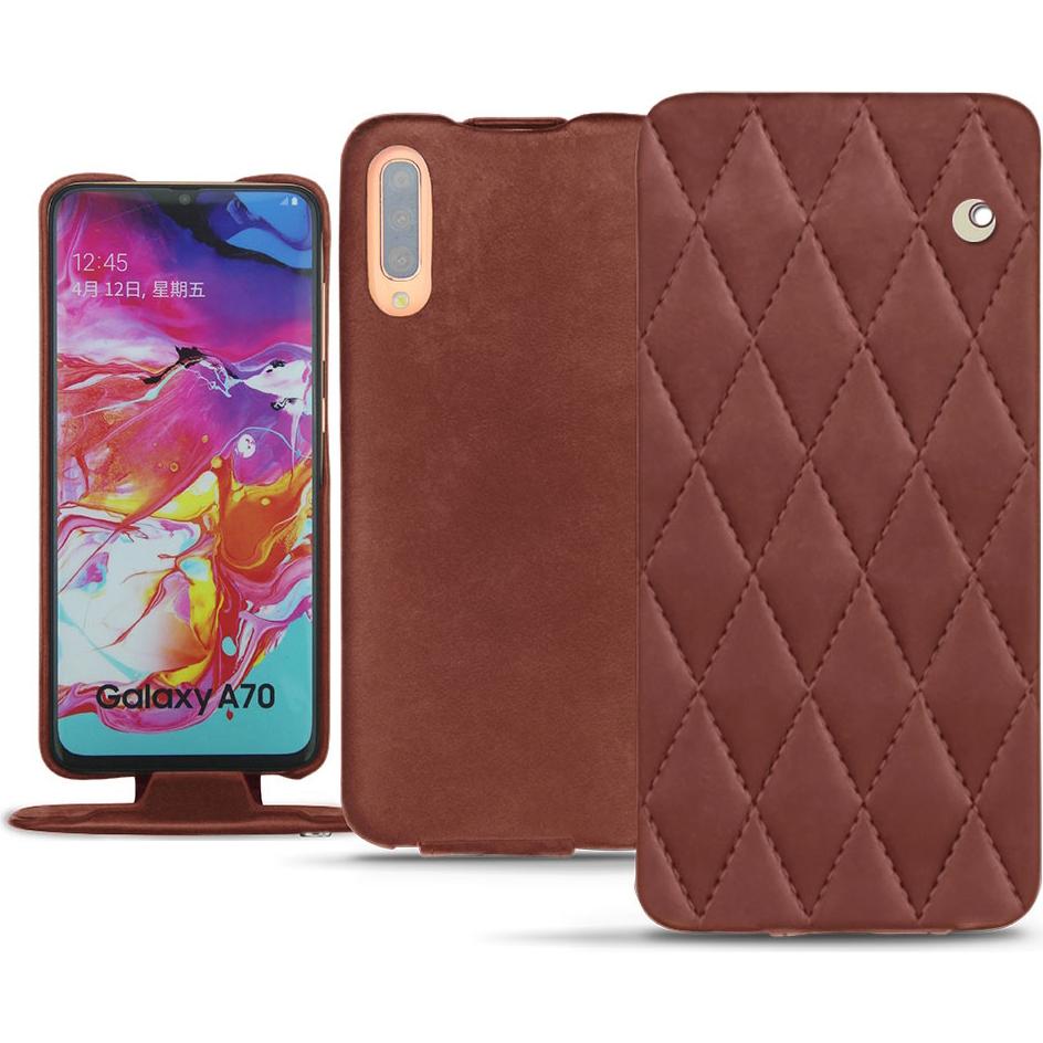 Noreve Lederschutzhülle vertikal (Samsung Galaxy A70), Smartphone Hülle, Rot