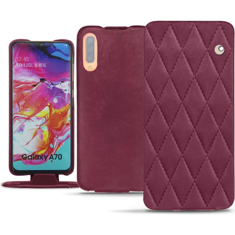 Noreve Lederschutzhülle vertikal (Samsung Galaxy A70), Smartphone Hülle, Violett