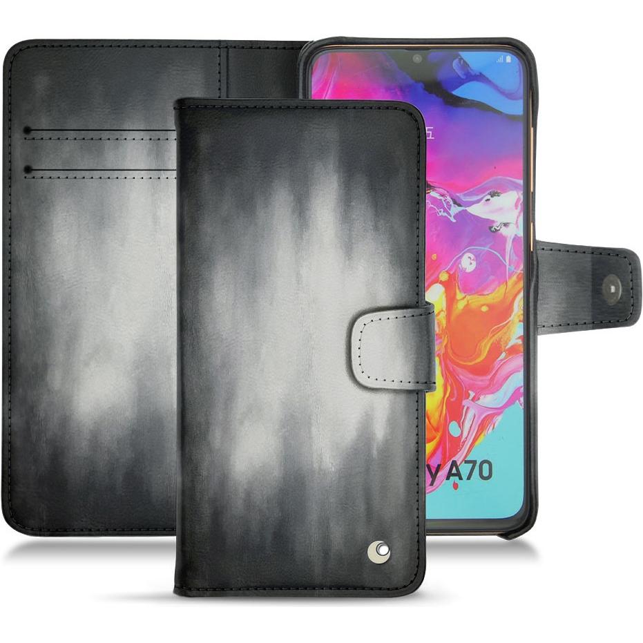 Noreve Lederschutzhülle Wallet (Samsung Galaxy A70), Smartphone Hülle, Grau