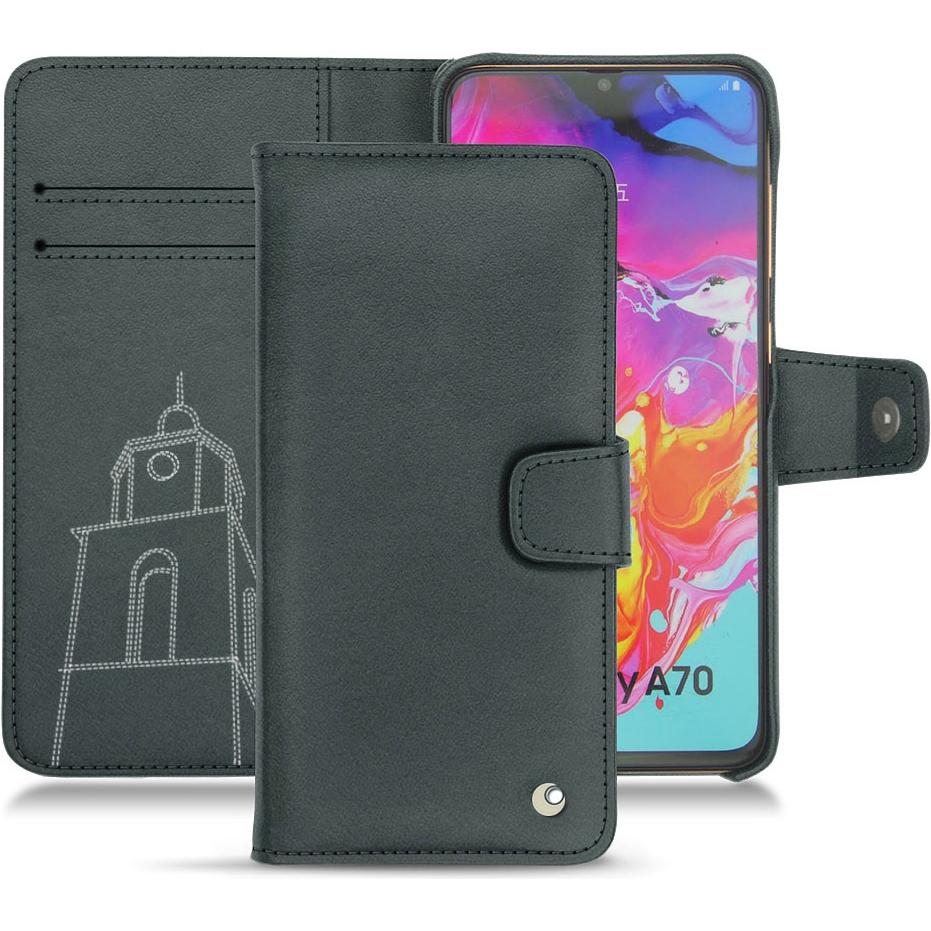 Noreve Lederschutzhülle Wallet (Samsung Galaxy A70), Smartphone Hülle, Blau
