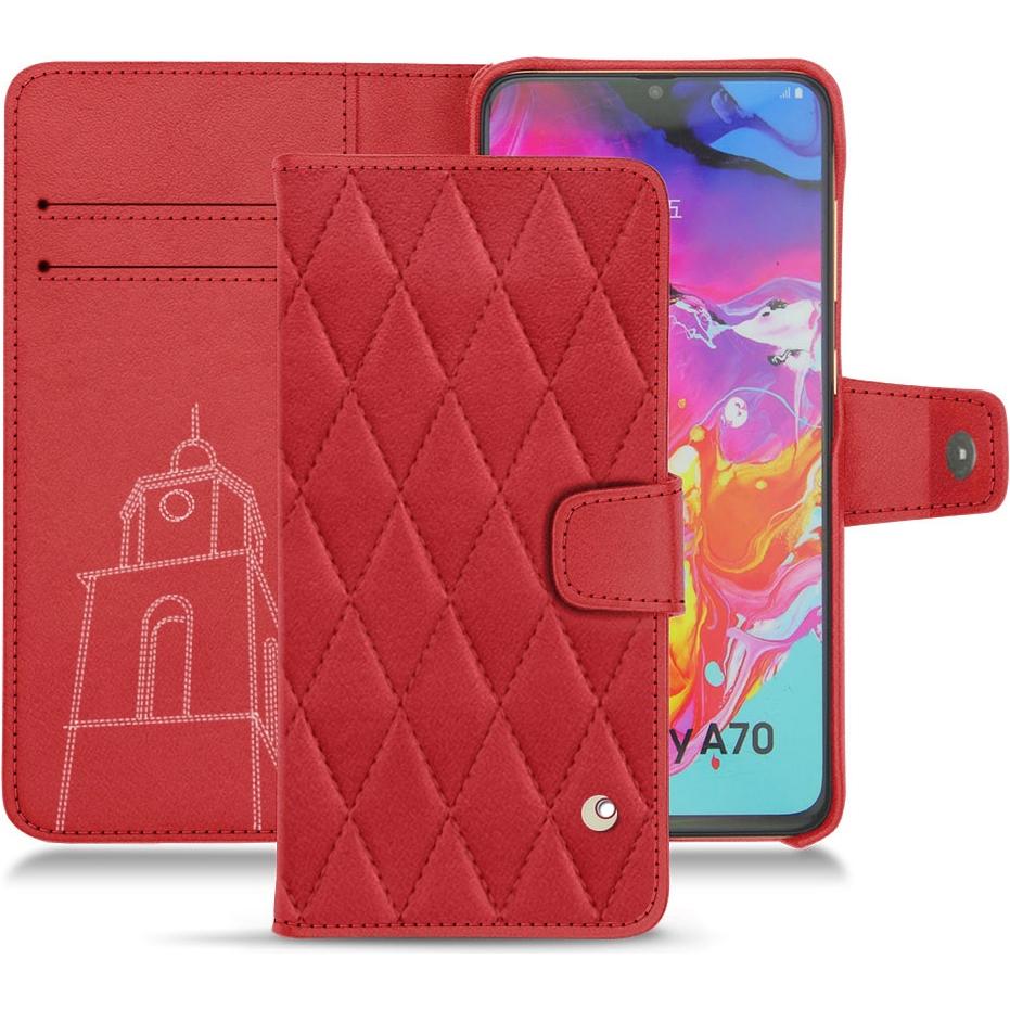 Thumbnail - Noreve Lederschutzhülle Wallet (Samsung Galaxy A70), Smartphone Hülle, Rot