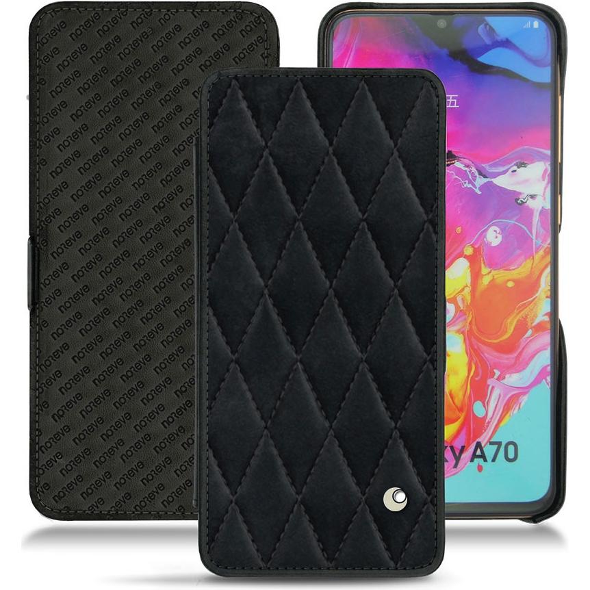 Noreve Lederschutzhülle horizontal (Samsung Galaxy A70), Smartphone Hülle, Schwarz